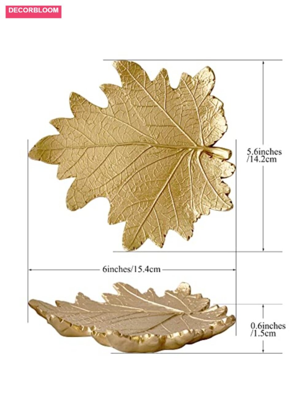 Resin Leaf Shaped Jewelry Dish Ring Holder Trinket Organizer Gift - Picture 2 of 6